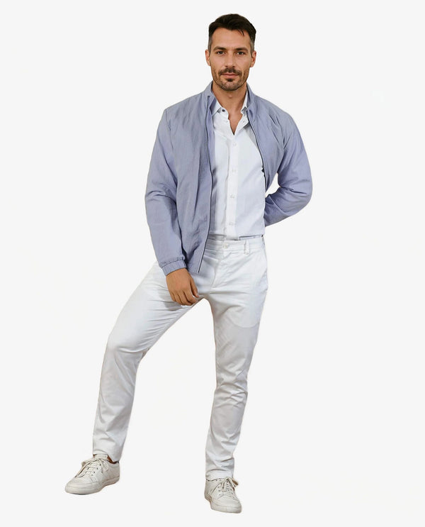 Rare Rabbit Men's Kenny Purple Plain Seersucker Smart Jacket