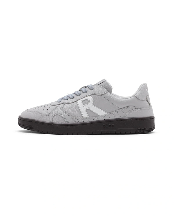 Rare Rabbit Men's Kepler Light Grey Genuine Leather Low-top Lace-up Sneaker Shoes