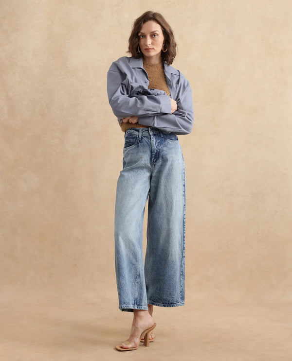 Rareism Women Kikoa Light Blue Cotton Fabric Plain Jeans