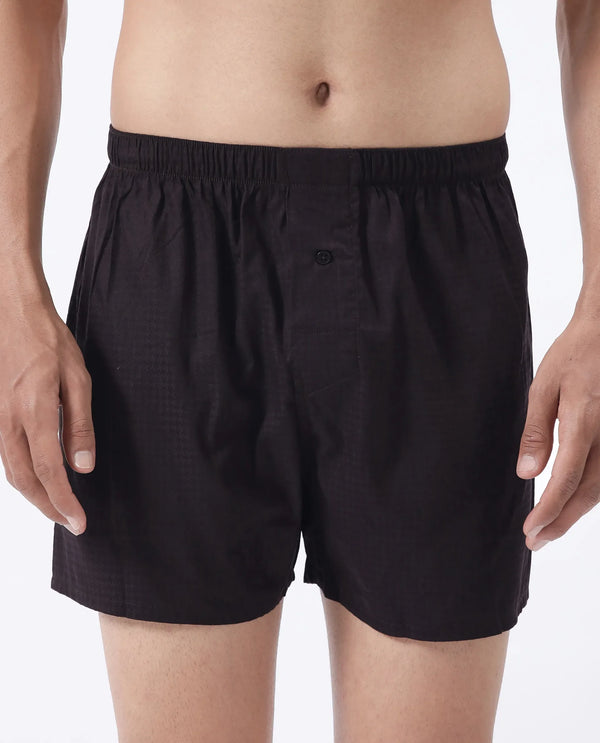 Rare Rabbit Men Kiva Dark Maroon Lyocell Fabric Button Closure Plain Boxer