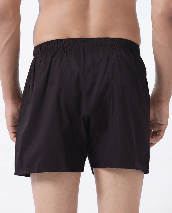 Rare Rabbit Men Kiva Dark Maroon Lyocell Fabric Button Closure Plain Boxer