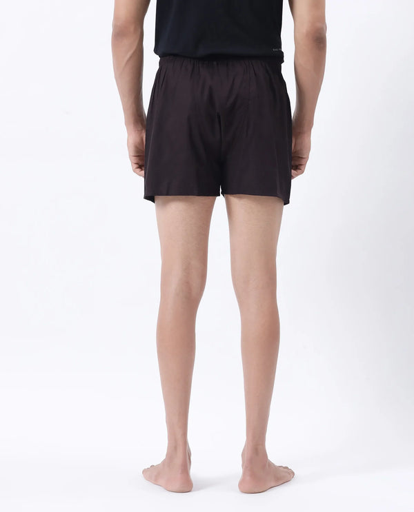 Rare Rabbit Men Kiva Dark Maroon Lyocell Fabric Button Closure Plain Boxer