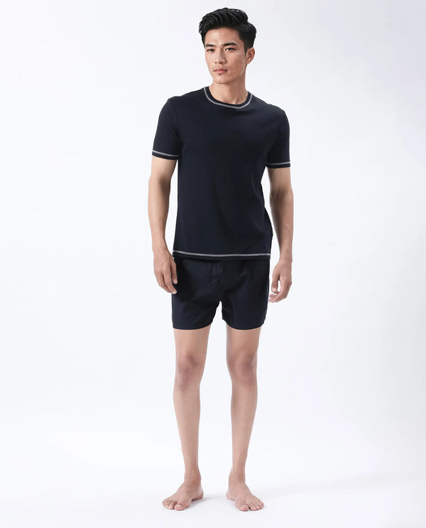 Rare Rabbit Men Kiva Dark Navy Lyocell Fabric Button Closure Plain Boxer