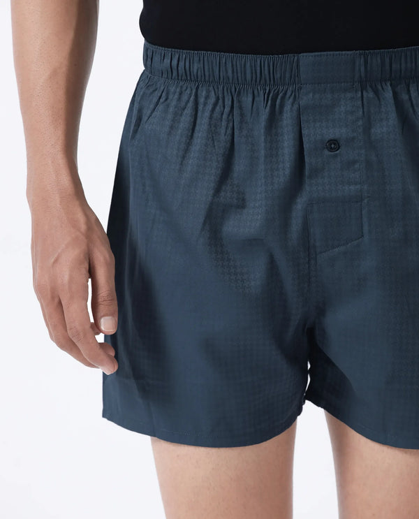 Rare Rabbit Men Kiva Dark Teal Lyocell Fabric Button Closure Plain Boxer