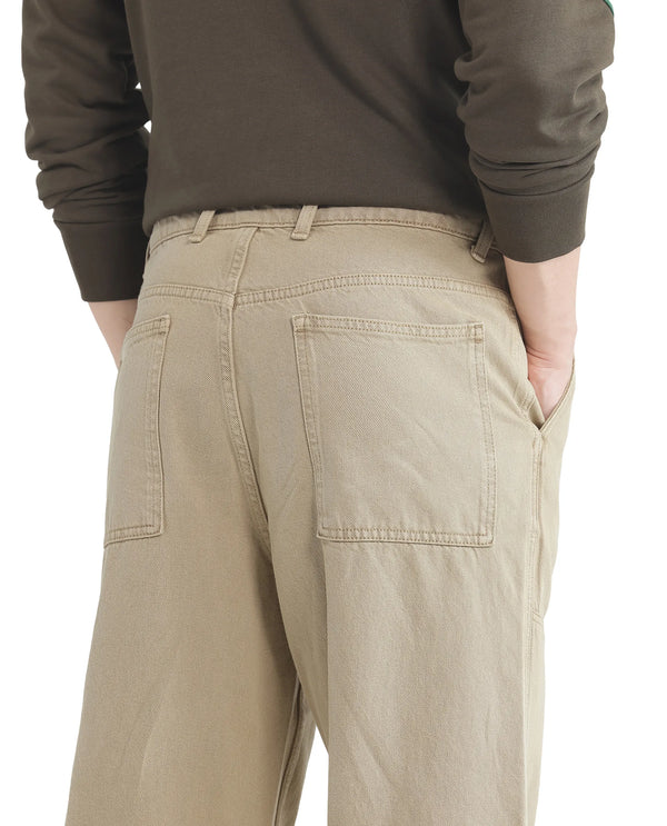 Rare Rabbit Men Klop Beige Cotton Fabric Mid Rise Carpenter Fit Garment Dyed Plain Jeans