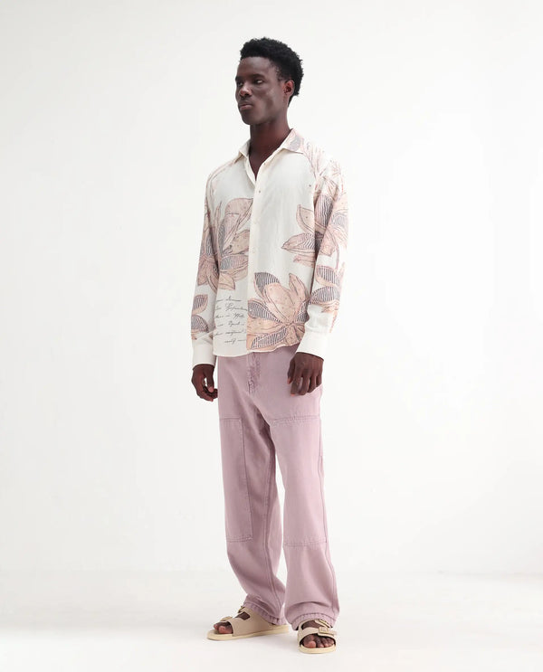 Rare Rabbit Men Klop Dusky Purple Cotton Fabric Mid Rise Carpenter Fit Garment Dyed Plain Jeans