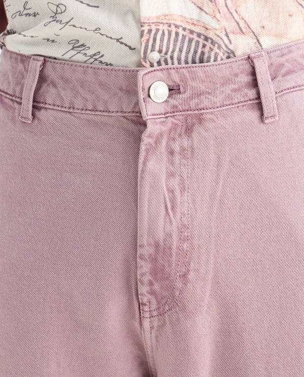 Rare Rabbit Men Klop Dusky Purple Cotton Fabric Mid Rise Carpenter Fit Garment Dyed Plain Jeans