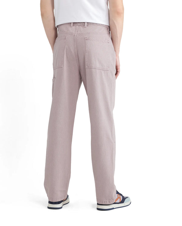 Rare Rabbit Men Klop Dusky Purple Cotton Fabric Mid Rise Carpenter Fit Garment Dyed Plain Jeans