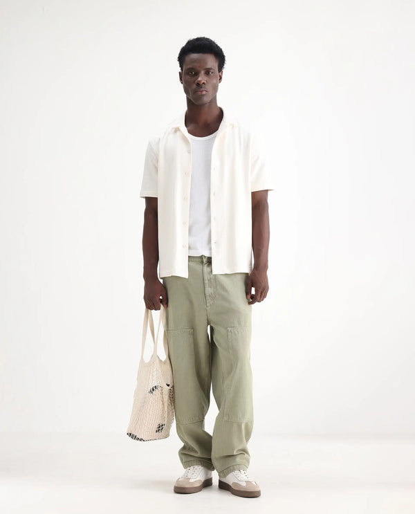 Rare Rabbit Men Klop Pastel Green Cotton Fabric Mid Rise Carpenter Fit Garment Dyed Plain Jeans