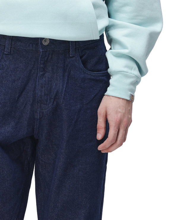 Rare Rabbit Men's Kobetor Dark Blue Cotton Fabric Rinse Wash Mid Rise Cut and Sew Solid Jeans