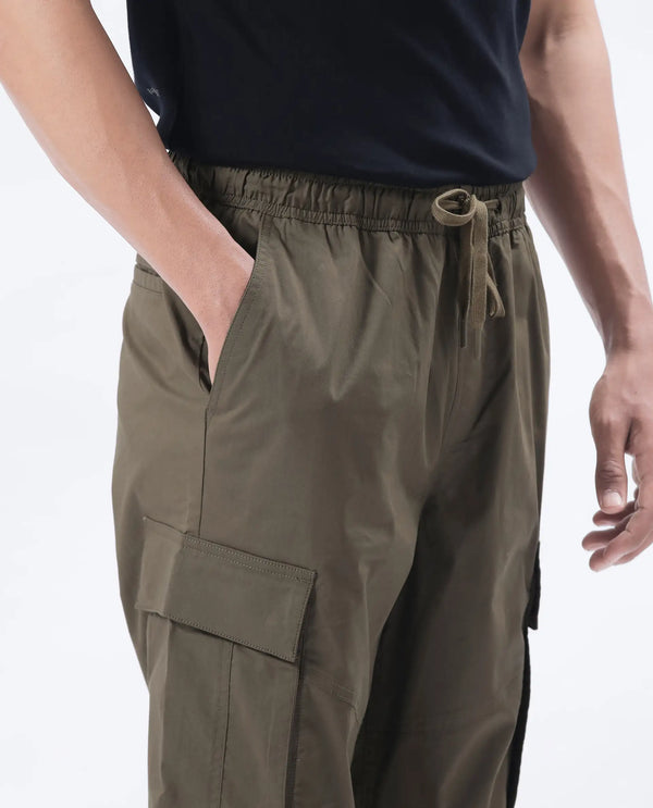 Rare Rabbit Men's Korb Light Olive Cotton Blend Fabric Plain Trouser