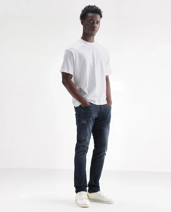 Rare Rabbit Men's Laiden Dusky Green Mid-Rise Mild Distress Regular Fit Jeans