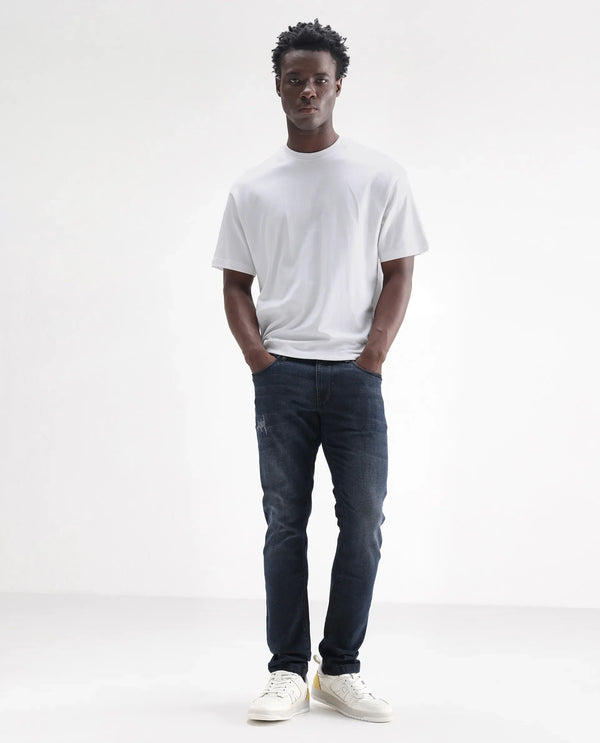 Rare Rabbit Men's Laiden Dusky Green Mid-Rise Mild Distress Regular Fit Jeans