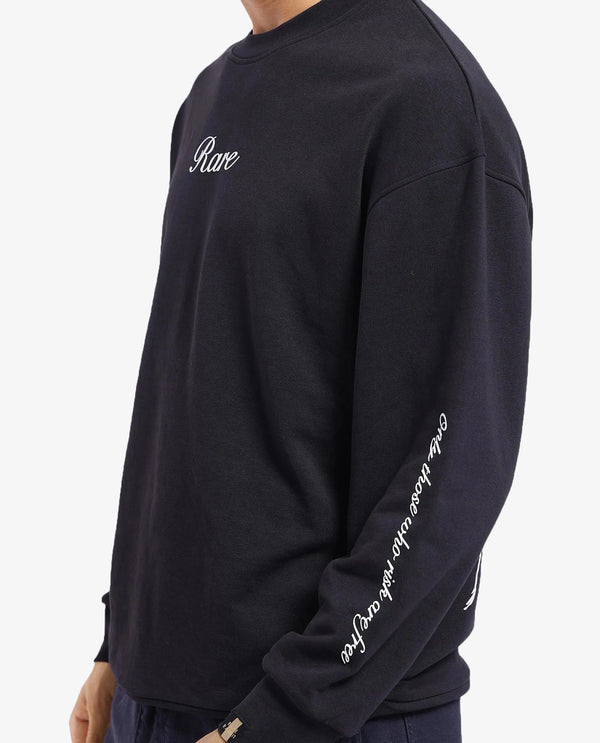 Rare Rabbit Men's Lain Black Cotton Blend Fabric Full Sleeve Crew Neck Boxy Fit Animal Sweatshirt
