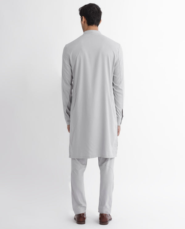 Rare Rabbit Mens Lasmos-K Light Grey Kurta