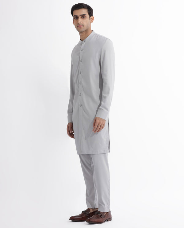 Rare Rabbit Mens Lasmos-K Light Grey Kurta