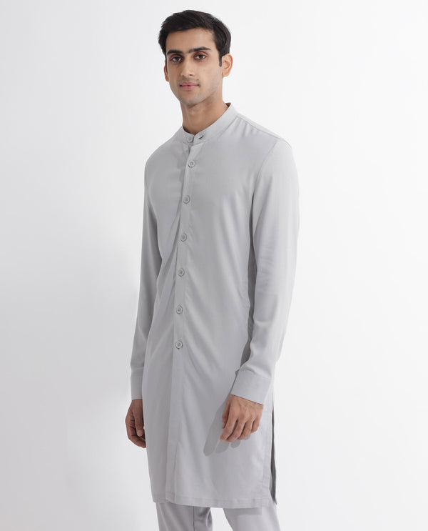 Rare Rabbit Mens Lasmos-K Light Grey Kurta