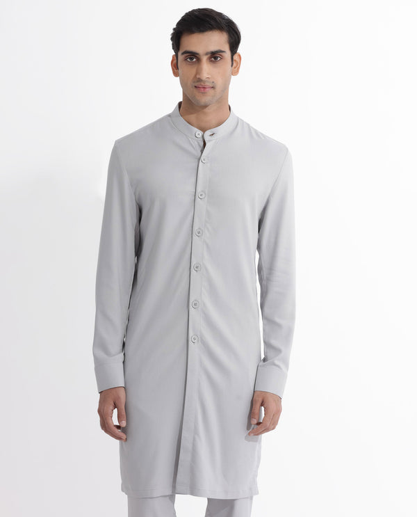 Rare Rabbit Mens Lasmos-K Light Grey Kurta