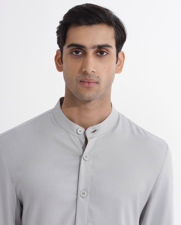 Rare Rabbit Mens Lasmos-K Light Grey Kurta