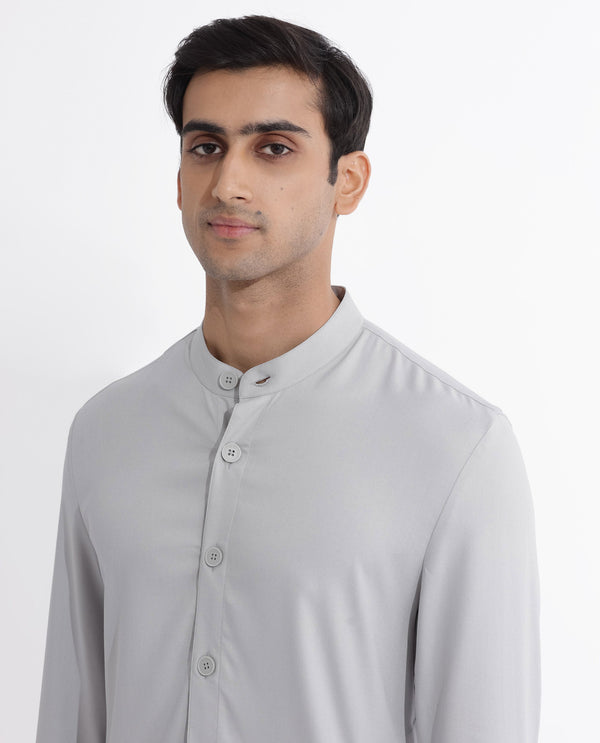 Rare Rabbit Mens Lasmos-K Light Grey Kurta