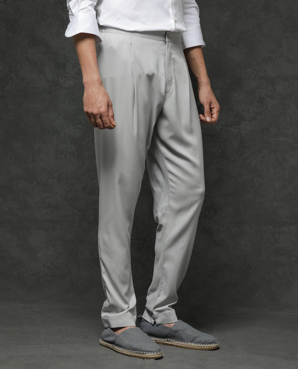 Rare Rabbit Men's Lasmos-Kpb Light Grey  Kurta-Suit