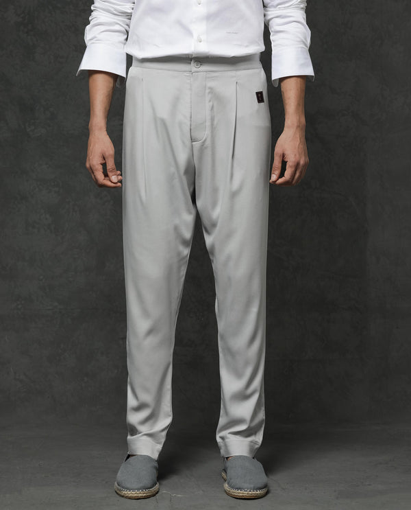 Rare Rabbit Men's Lasmos-Kpb Light Grey  Kurta-Suit