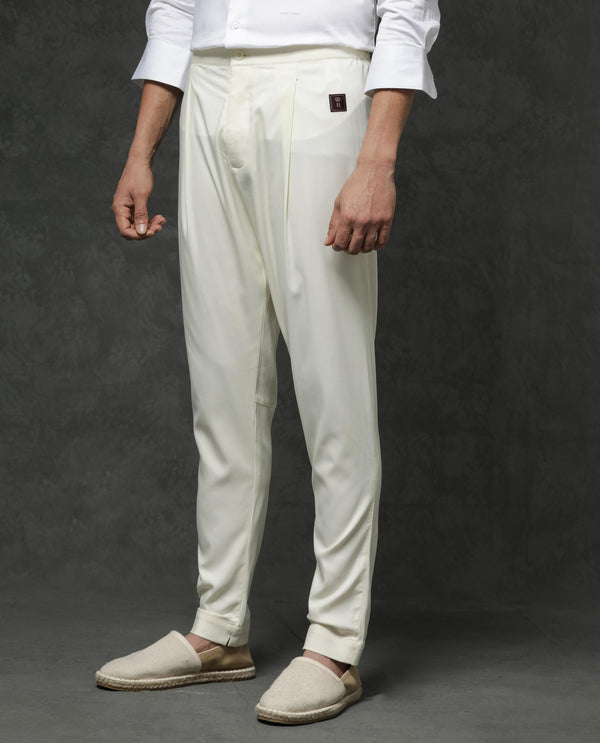Rare Rabbit Men's Lasmos-Kpb Off White  Kurta-Suit