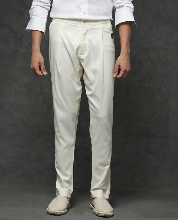 Rare Rabbit Men's Lasmos-Kpb Off White  Kurta-Suit