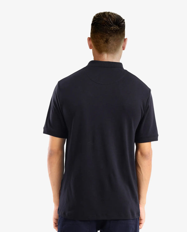 Rare Rabbit Men Laur Black Cotton Fabric Short Sleeve Printed Collar HD Print Branded Plain Polo