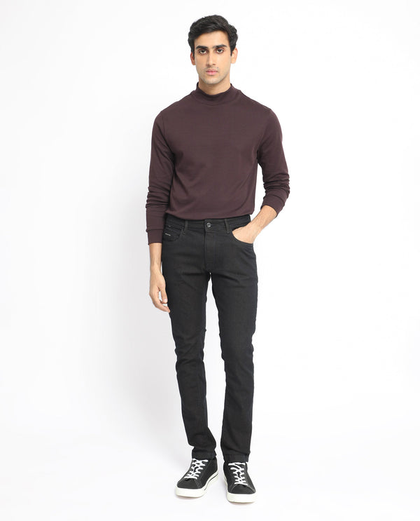 Rare Rabbit Men's Leige Blue Rinse Wash Mid-Rise Slim Fit Jeans