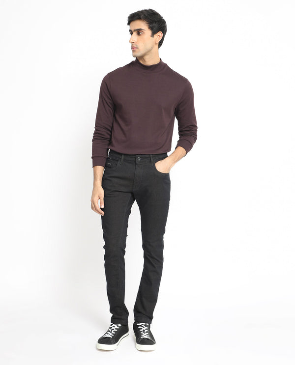 Rare Rabbit Men's Leige Blue Rinse Wash Mid-Rise Slim Fit Jeans