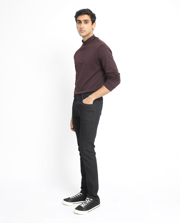 Rare Rabbit Men's Leige Blue Rinse Wash Mid-Rise Slim Fit Jeans