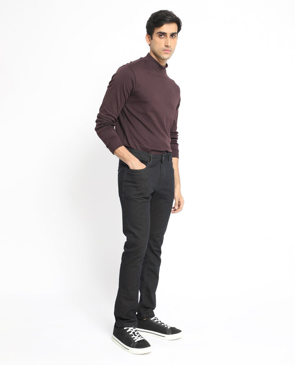 Rare Rabbit Men's Leige Blue Rinse Wash Mid-Rise Slim Fit Jeans
