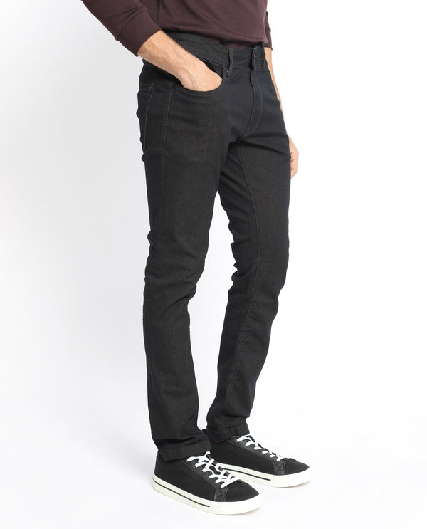 Rare Rabbit Men's Leige Blue Rinse Wash Mid-Rise Slim Fit Jeans