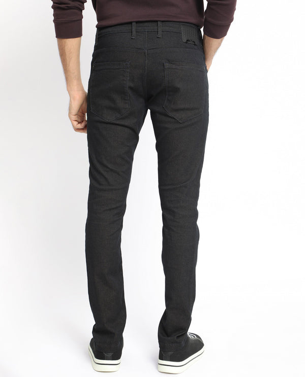Rare Rabbit Men's Leige Blue Rinse Wash Mid-Rise Slim Fit Jeans