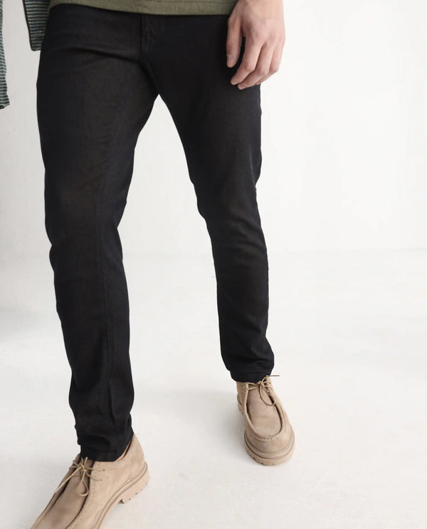 Rare Rabbit Men's Leige Blue Rinse Wash Mid-Rise Slim Fit Jeans