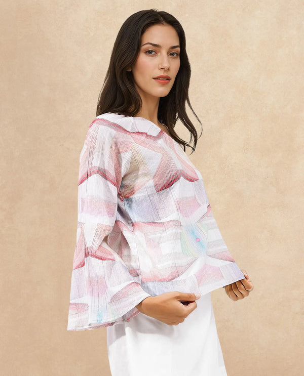 Rareism Women Leightono SC Dusky Multi Multi Top with Striking Abstract Print