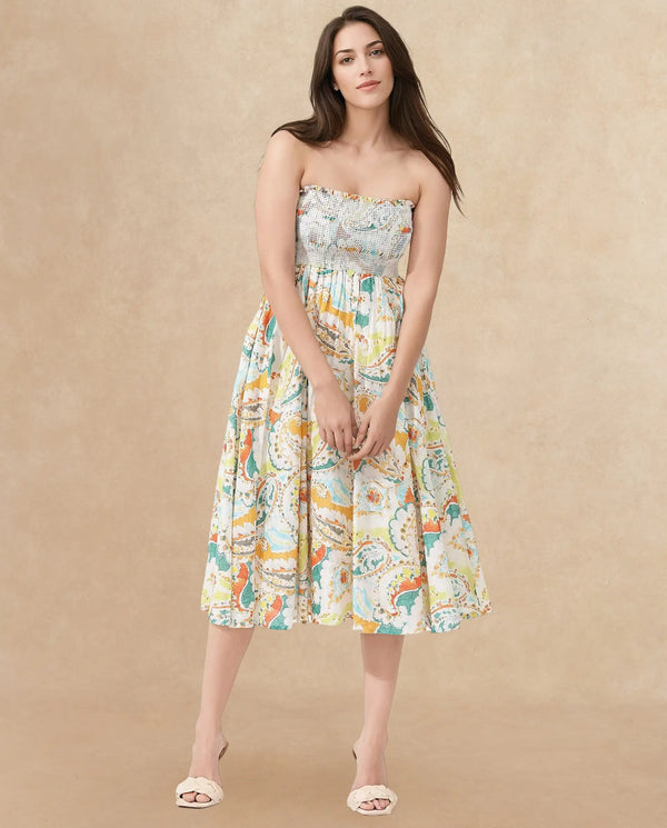 Rareism Womens Lenoid Multi Dress Off Shoulder Print