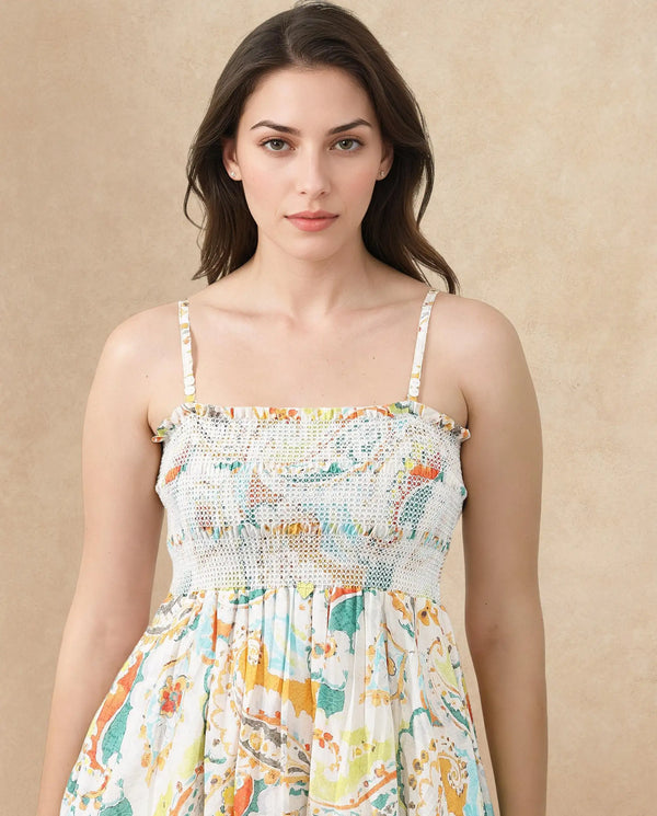 Rareism Womens Lenoid Multi Dress Off Shoulder Print