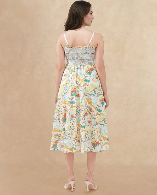 Rareism Womens Lenoid Multi Dress Off Shoulder Print