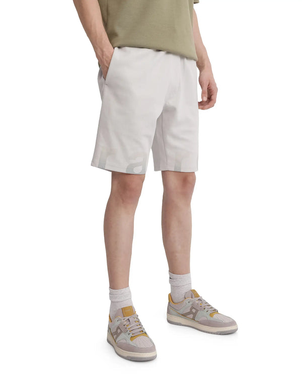 Rare Rabbit Men's Lets Dark Grey  Cotton Drawstring Closure Typography Print Shorts