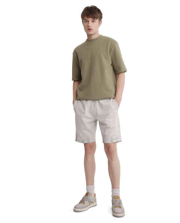 Rare Rabbit Men's Lets Dark Grey  Cotton Drawstring Closure Typography Print Shorts