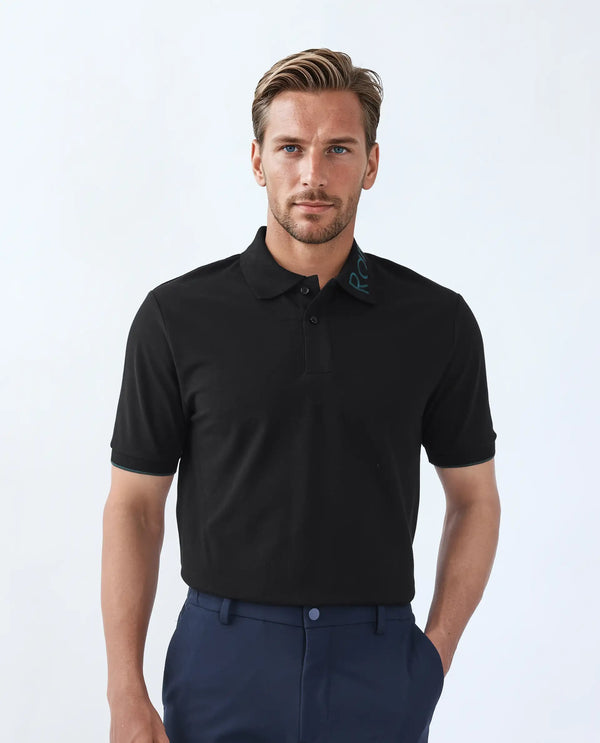 Rare Rabbit Men's Limo Black Cotton Fabric Full Sleeve Collared Neck Button Closure Printed Shirt