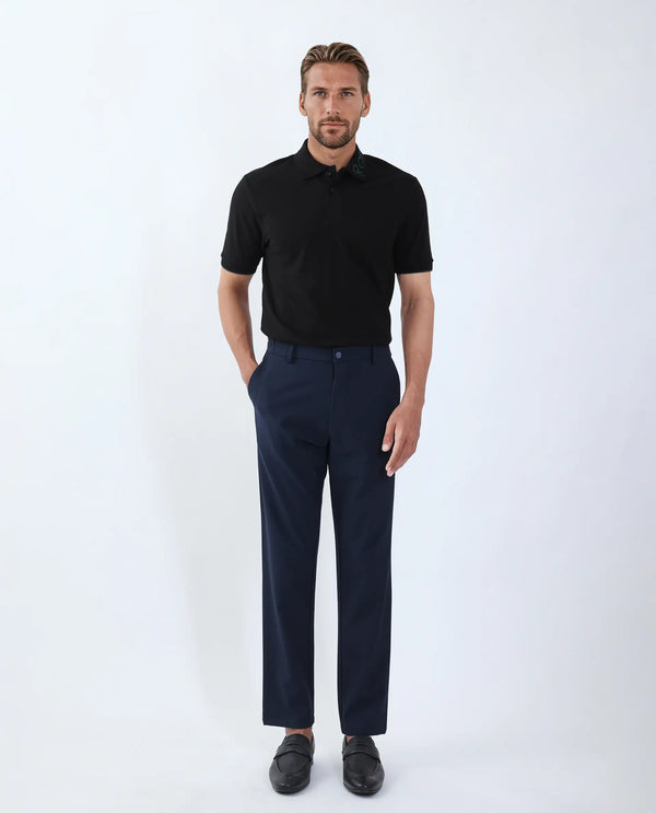 Rare Rabbit Men's Limo Black Cotton Fabric Full Sleeve Collared Neck Button Closure Printed Shirt