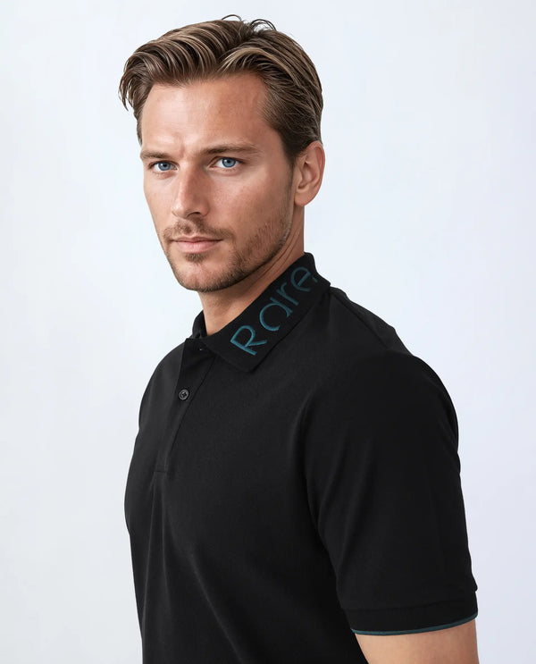 Rare Rabbit Men's Limo Black Cotton Fabric Full Sleeve Collared Neck Button Closure Printed Shirt