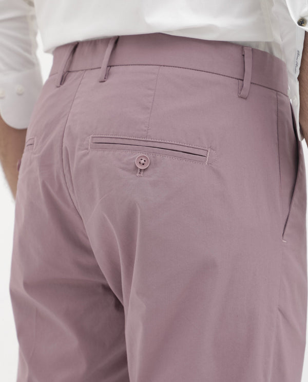Rare Rabbit Mens Linotel Pastel Pink Cotton Polyester Lycra Solid Trouser