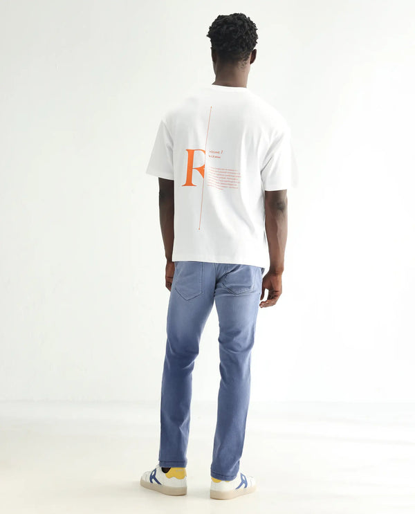 Rare Rabbit Men's Lojas Light Blue Mid Wash Mid-Rise Slim Fit Jeans