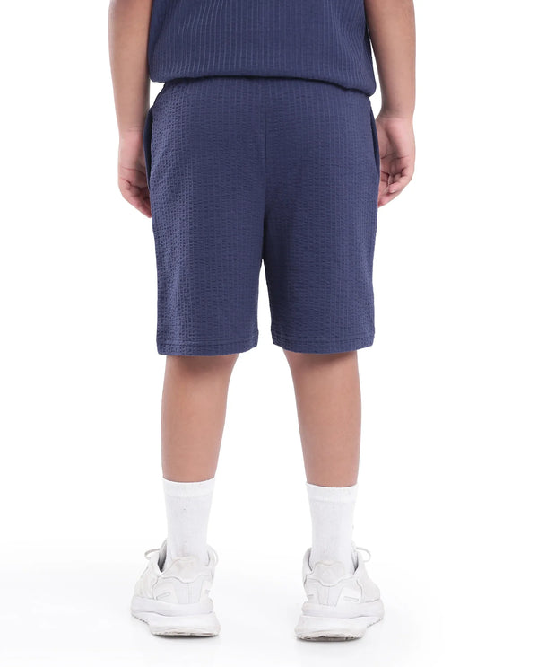 Rare Ones Kids Lomit Navy Cotton Solid Shorts