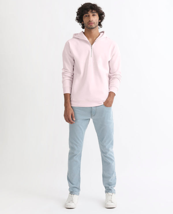 RARE RABBIT MEN'S LORALL PINK SWEATSHIRT FULL SLEEVES SOLID