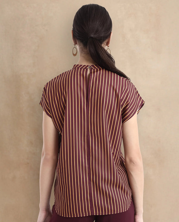 Rareism Women Lossa Brown Printed Top